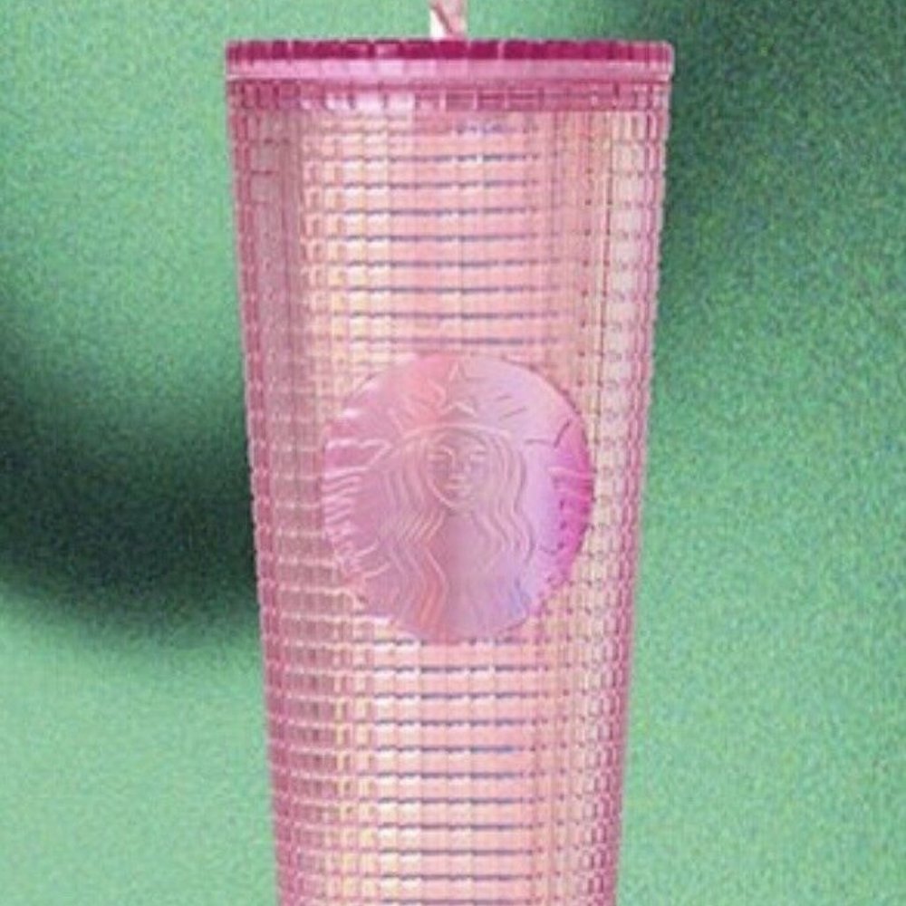pink studded starbucks cup